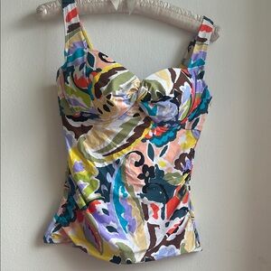 Anne Cole Multicolor Abstract Camisole Top